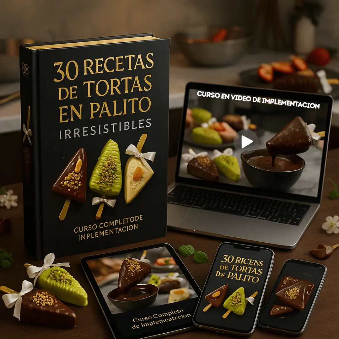 🍰30 Recetas de Tortas en Palito + Curso de Implementación📹